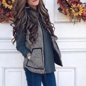 Womens Sherpa Fleece Zipper Vest Warm Outwearwith Pockets